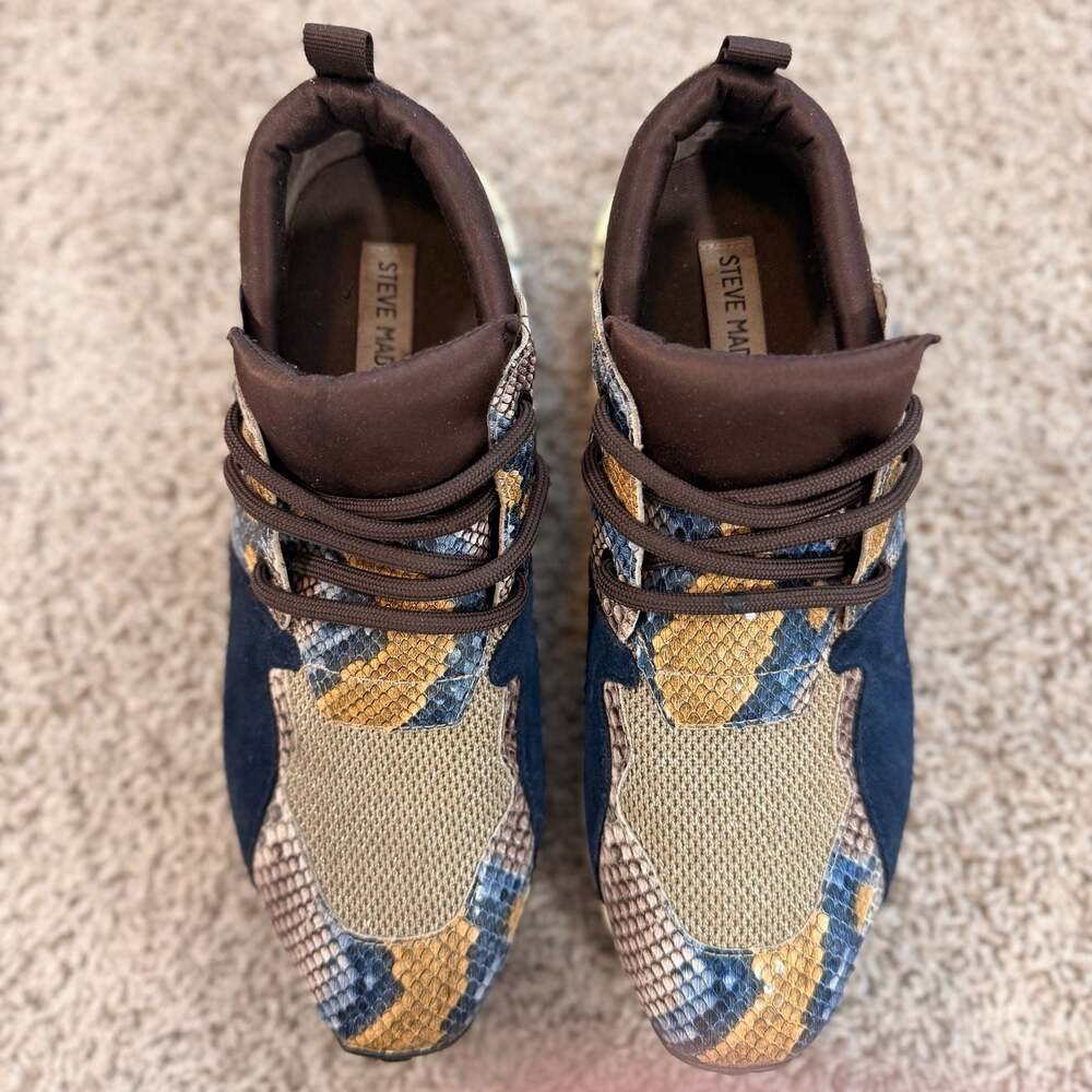 Steve Madden Cliff Sneakers Womens 6 Snake Print Chunky Dad Shoes EUC - Picture 6 of 8